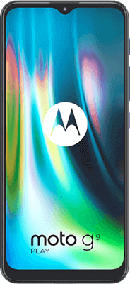 Motorola G9 Play - Sapphire Blue - 64GB - Good 3 Smartphone displaying Motorola logo and model