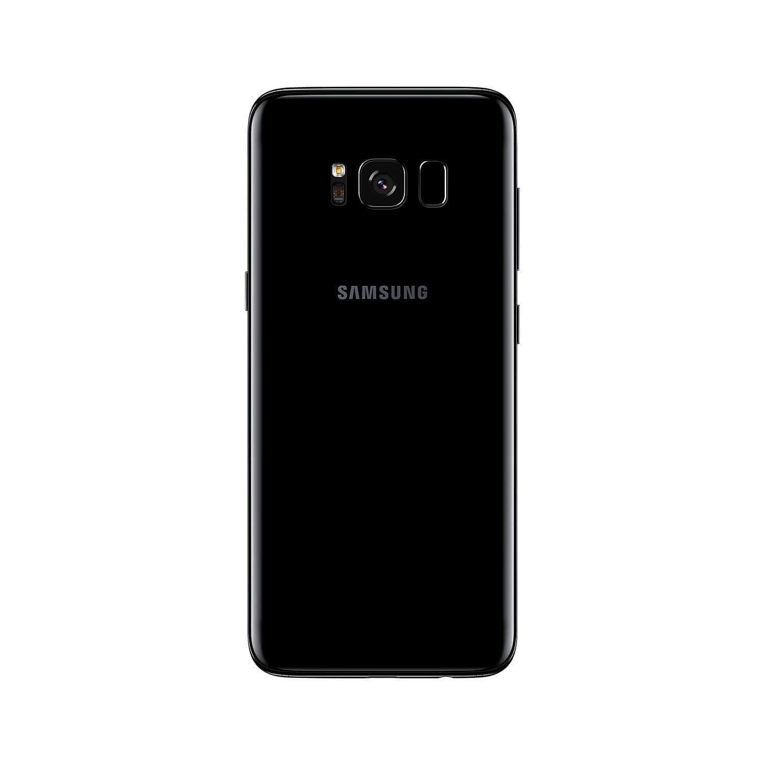 Samsung Galaxy S8 - Black - 64GB - Excellent 5 Black Samsung smartphone, rear view.
