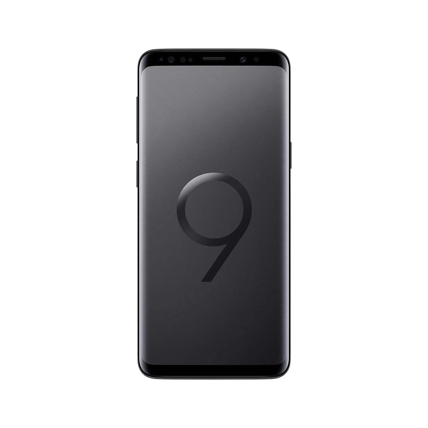 Samsung Galaxy S9 - Black - 64GB - Like New 5 Black smartphone with number nine displayed
