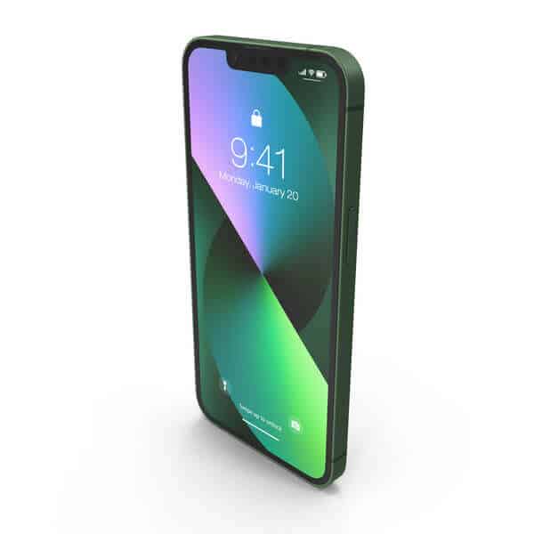 iPhone 13 Pro - Alpine Green - 256GB - Like New 3 Green iPhone 13 displaying lock screen, used iPhone 13 Price Guide