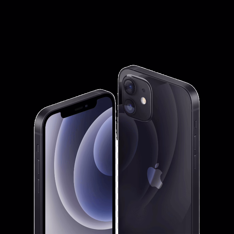 iPhone 12 - Black - 128GB - Like New 3 Black iPhone 12, front and back.