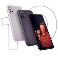 Motorola G10 - Aurora Grey - 64GB - Good 7 Three smartphones with various colours displayed.