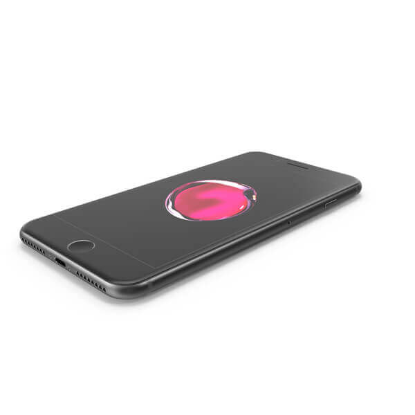 iPhone 7 Plus - Matte Black - 128GB - Excellent 3 Black smartphone with pink circular display