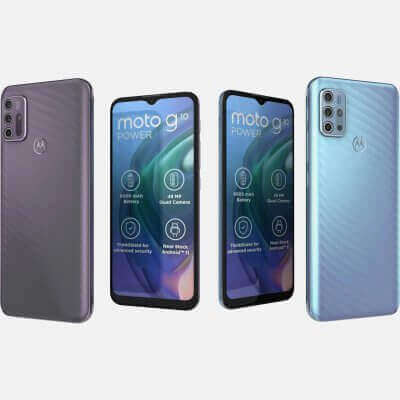 Motorola G10 - Aurora Grey - 64GB - Good 3 Two Motorola Moto G10 Power smartphones