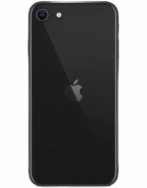 iPhone SE (2020) - Black - 128GB - Excellent 6 Black smartphone with Apple logo