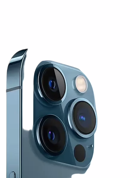 iPhone 12 Pro Max - Pacific Blue - 512GB - Like New 4 Close-up of smartphone camera lenses