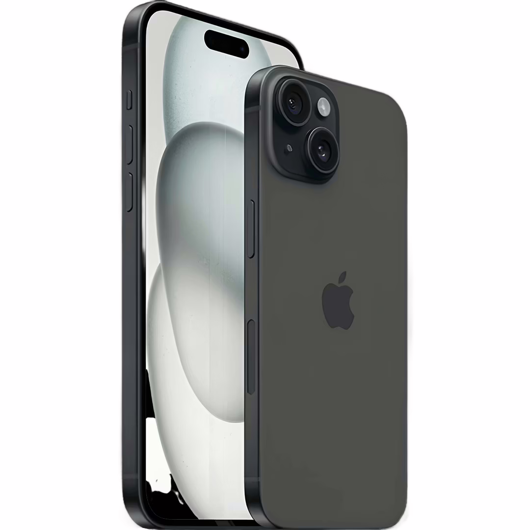 iPhone 15 - Black - 128GB - Like New 5 Black iPhone with sleek design.