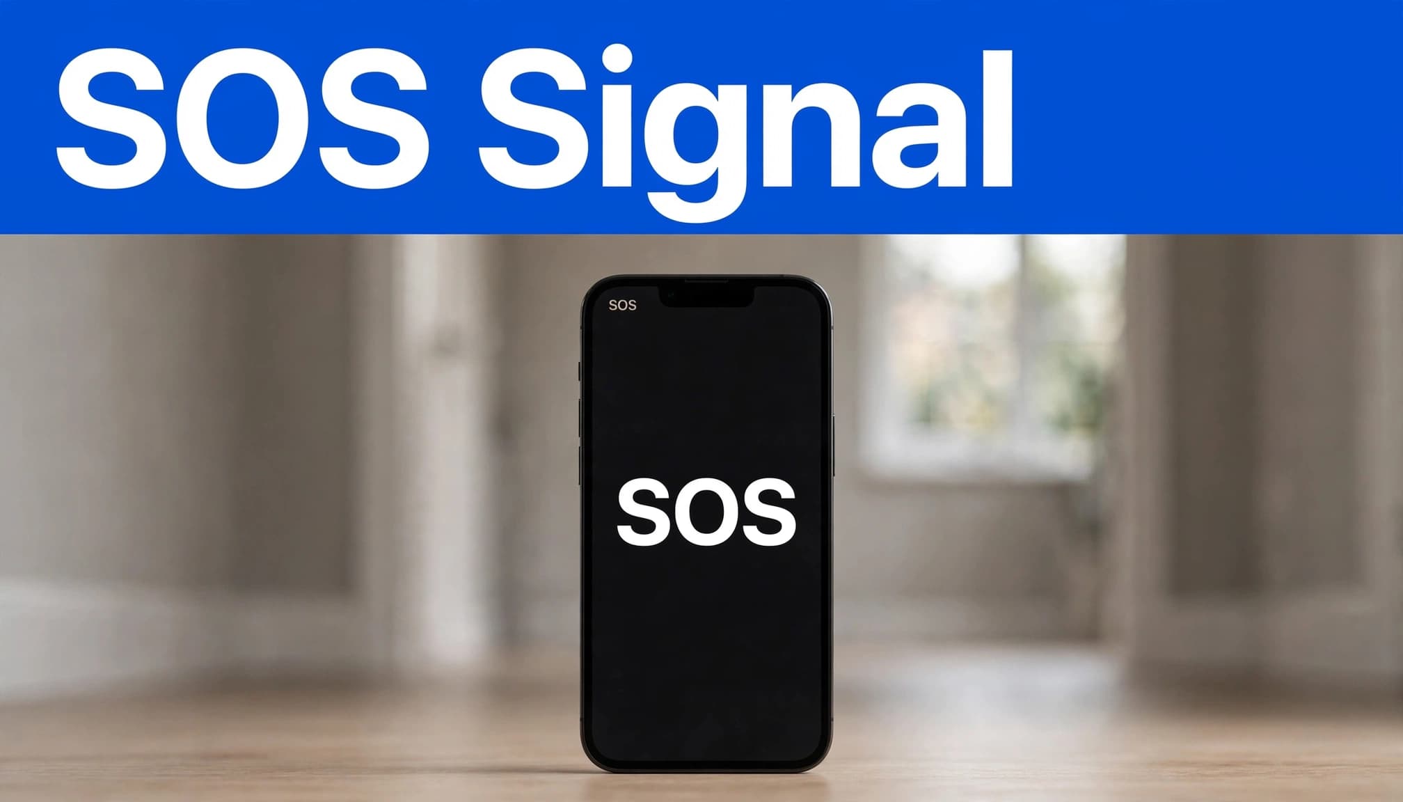 iPhone SOS No Signal: Why It Happens and How to Fix It 1 An iPhone showing SOS status in a bright neutral hallway.