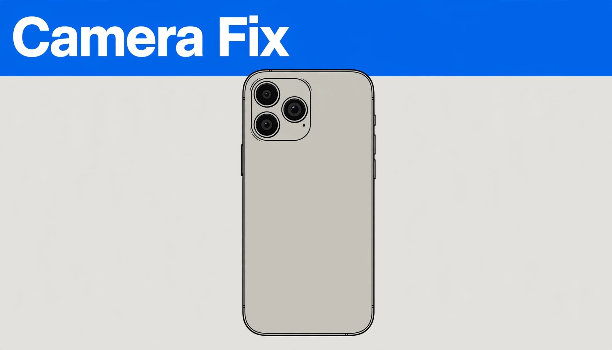 Why Your iPhone Camera Shows a Black Screen 1 A smartphone with visible rear camera lenses sits below a blue
